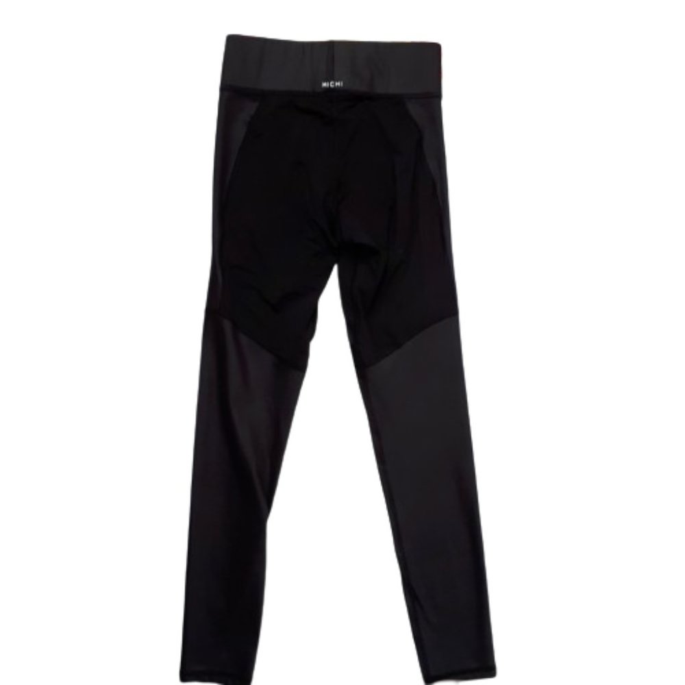 MICHI Black Leggings with Mesh Accents